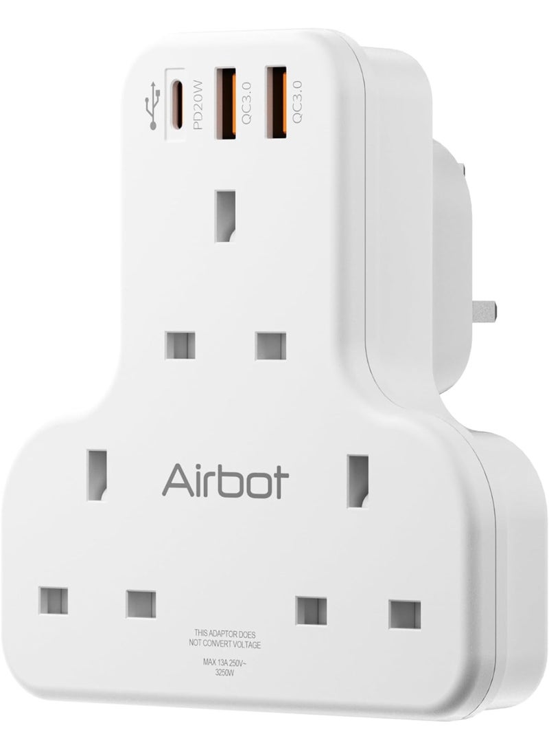 Airbot مقبس متعدد التمديد 3250 واط 3 منافذ محول طاقة متعدد المقبس مع USB + محول مخرج Type-C PD - Image 1